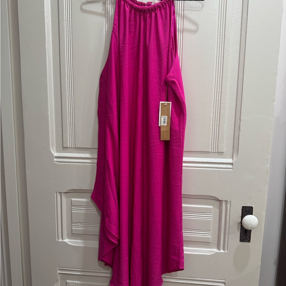 Vibrant Pink Halter Dress
